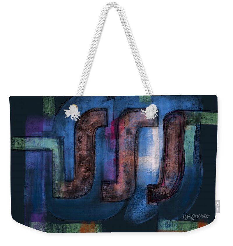Abstract Weekender Tote Bag featuring the digital art Directions by Ljev Rjadcenko