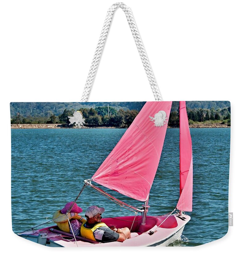 Csne4 Weekender Tote Bag featuring the photograph Disability Sailing. Gosford,Australia. by Geoff Childs
