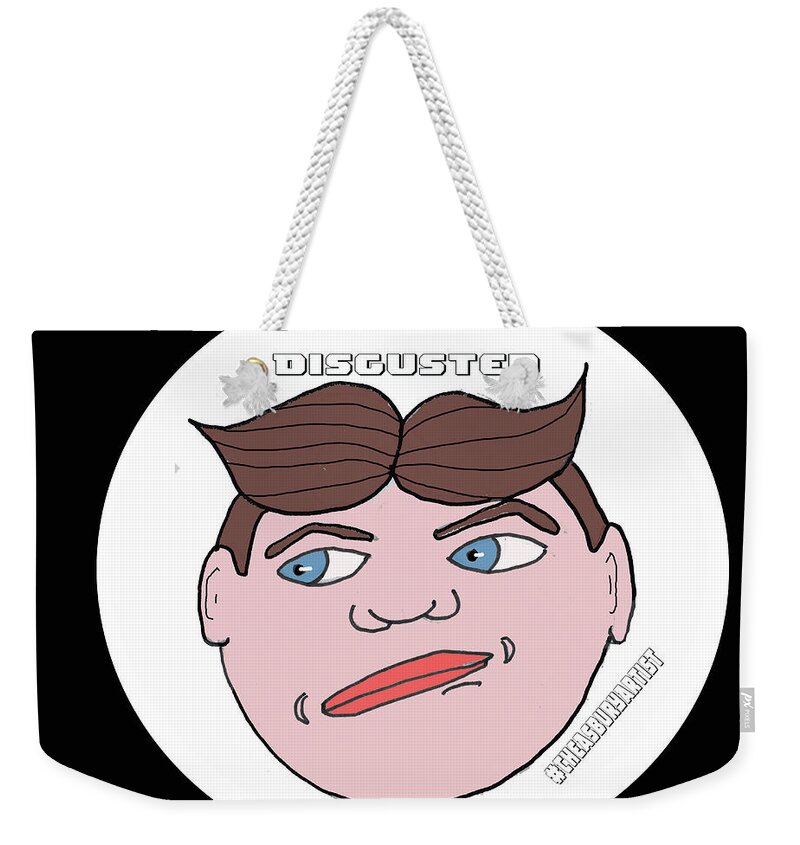 Tillie Weekender Tote Bag featuring the drawing Disgusted by Patricia Arroyo