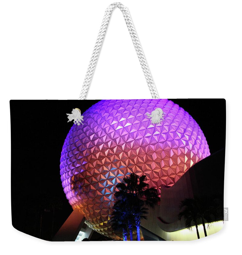 Disney Weekender Tote Bag featuring the photograph Disney Epcot Spaceship Earth 1 by Jason Nicholas