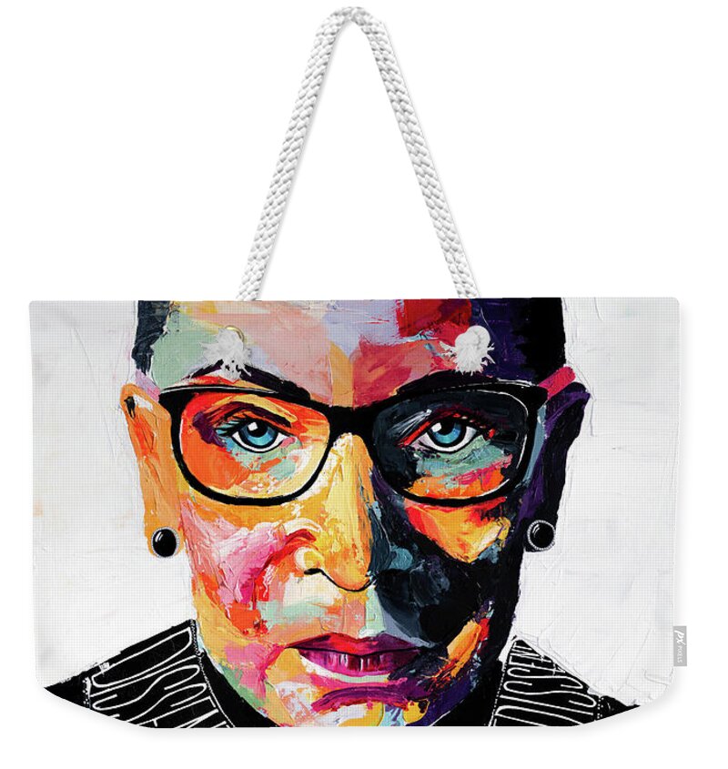 Portrait Weekender Tote Bag featuring the painting Dissent by LA Smith