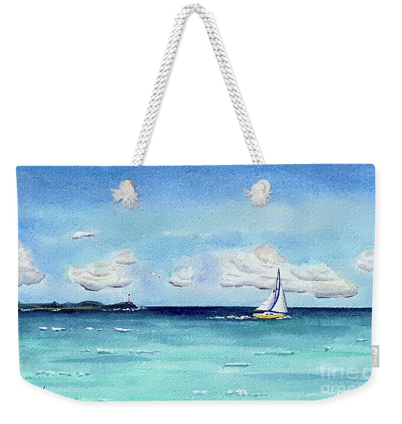 Sailing Weekender Tote Bag featuring the painting Distancing by Joseph Burger