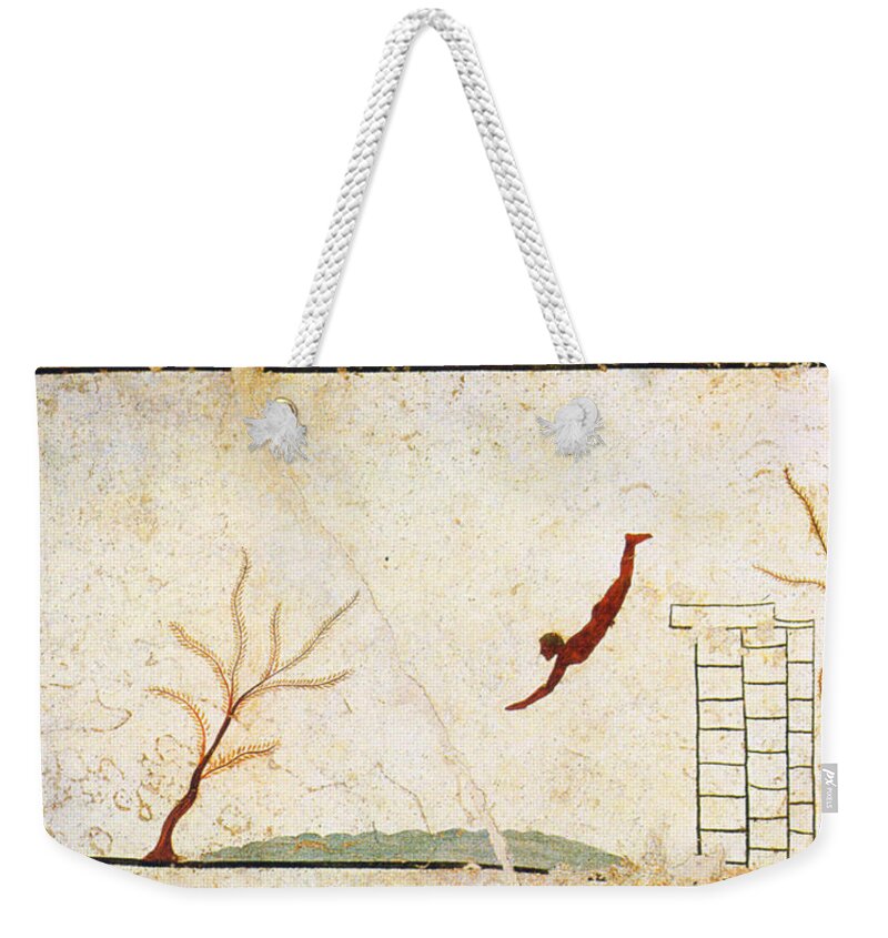 Tomb Weekender Tote Bag featuring the painting Diver Two by Troy Caperton