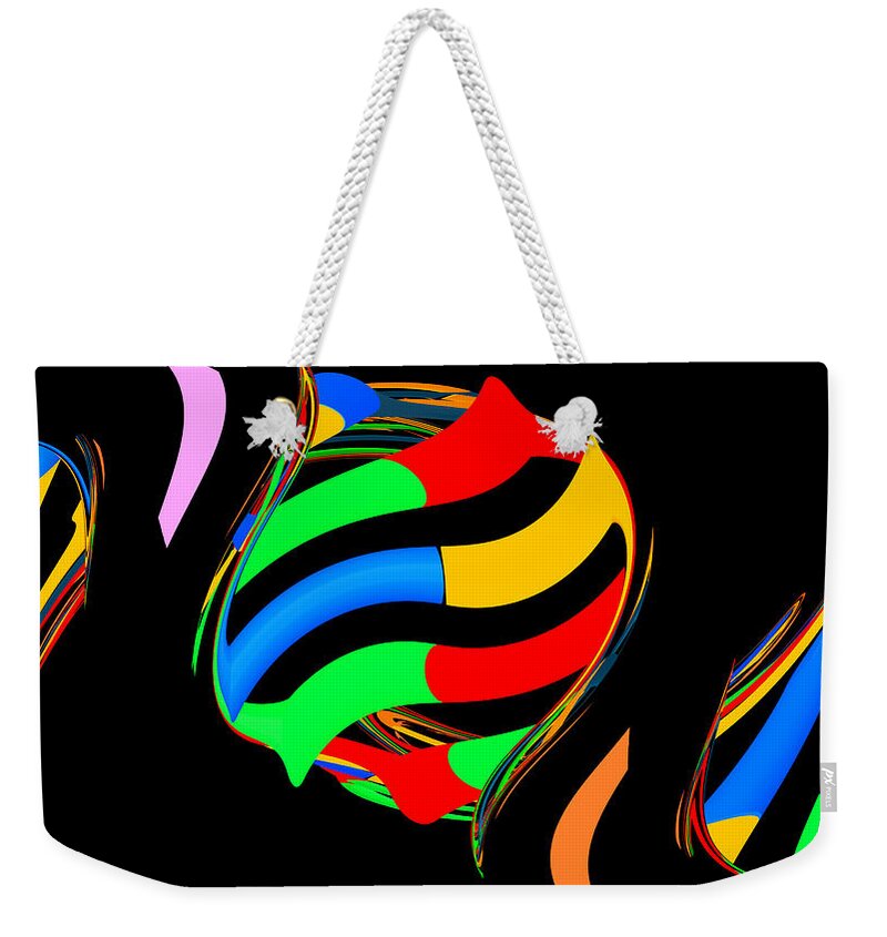 Adenine Weekender Tote Bag featuring the digital art DNA Vortex Flat by Russell Kightley
