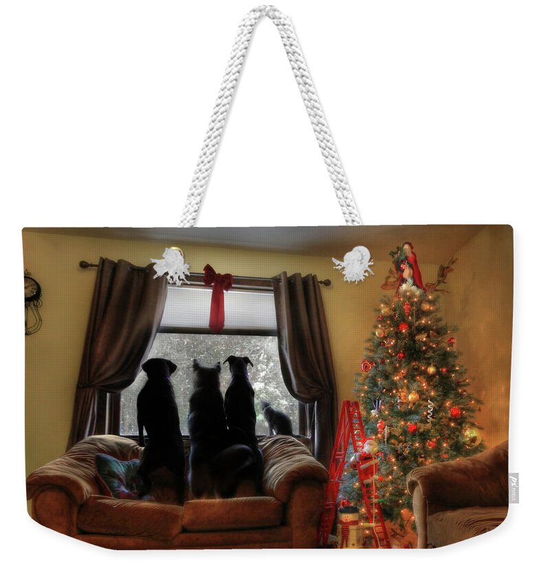 Christmas Weekender Tote Bag featuring the photograph Do You Hear What I Hear by Lori Deiter