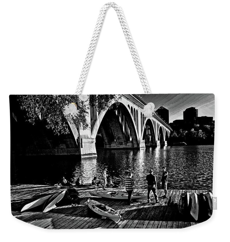 Dock Weekender Tote Bag featuring the photograph Dock at the Key Bridge Boathouse by Bill Jonscher