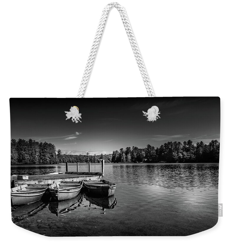 Docked On White Lake Weekender Tote Bag featuring the photograph Docked on White Lake by David Patterson