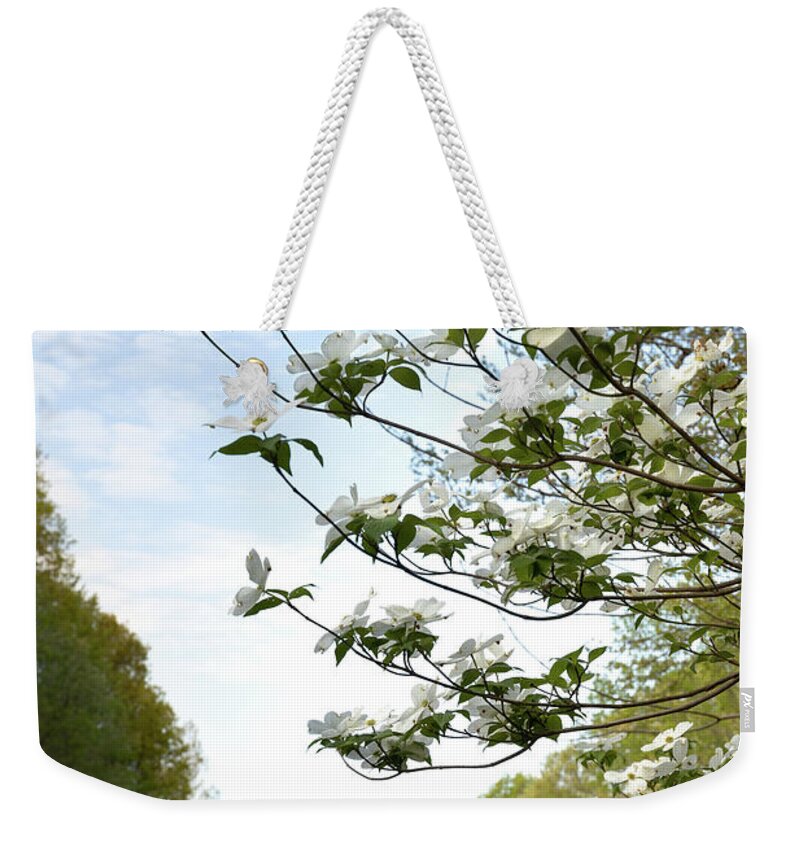 Dogwood Weekender Tote Bag featuring the photograph Dogwoods on Natchez Trace by Debbie Karnes