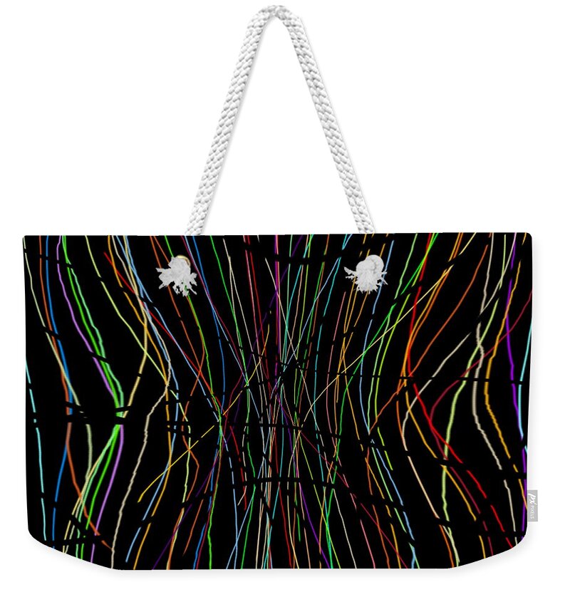 Lines Weekender Tote Bag featuring the digital art Doing Lines by Designs By L