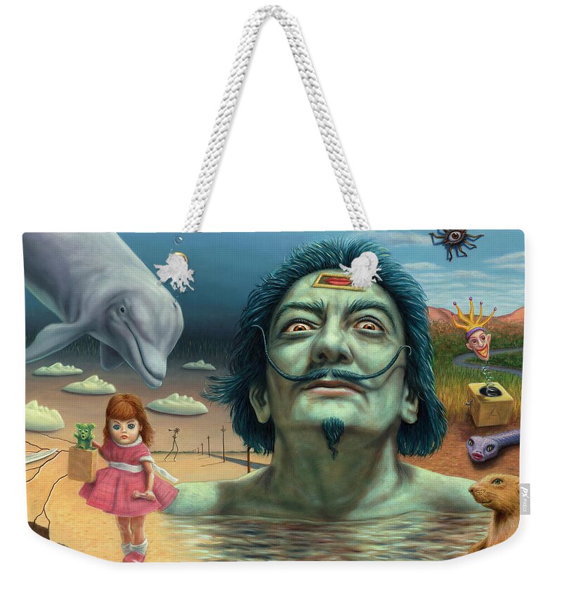 Salvador Weekender Tote Bag featuring the painting Dolly in Dali-Land by James W Johnson