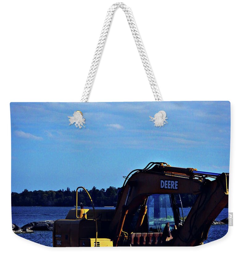 Don't Move Deere Weekender Tote Bag featuring the photograph Don't Move Deere by Cyryn Fyrcyd