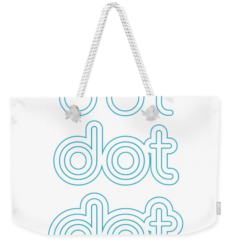 Dot Dot Dot Weekender Tote Bag featuring the digital art Dot Dot Dot Retro Blue by Morgan Jay