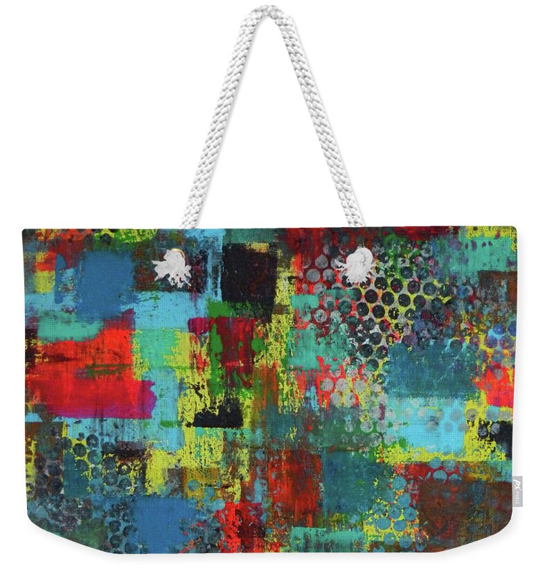 Abstract Art Weekender Tote Bag featuring the painting Dotland by Everette McMahan jr
