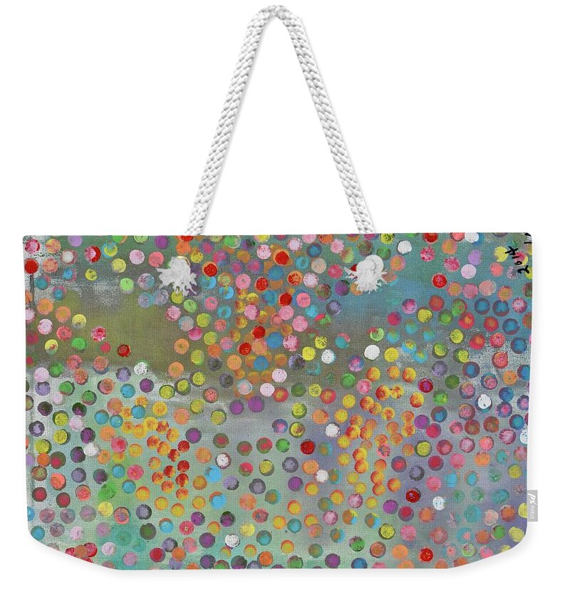 Dots Weekender Tote Bag featuring the pastel Dots a lot by Nancy Kurtz
