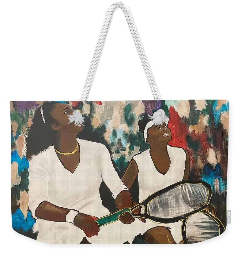  Weekender Tote Bag featuring the painting Double Fault by Angie ONeal