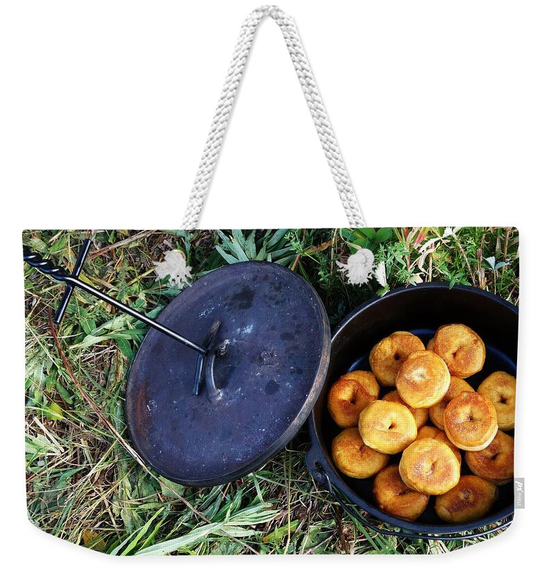 Food Photography Weekender Tote Bag featuring the photograph Doughnuts by Alden White Ballard