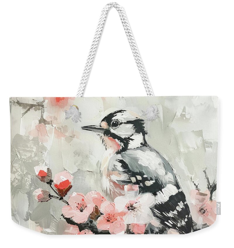 Downy Woodpecker Weekender Tote Bags