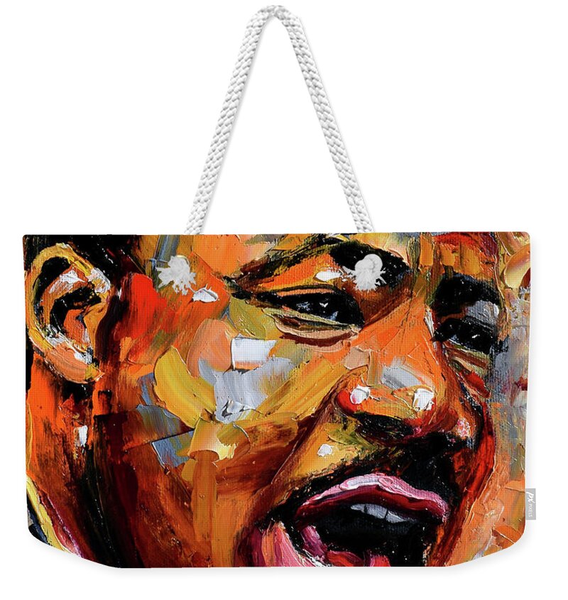 Dr. King Weekender Tote Bag featuring the painting Dr. King by Debra Hurd