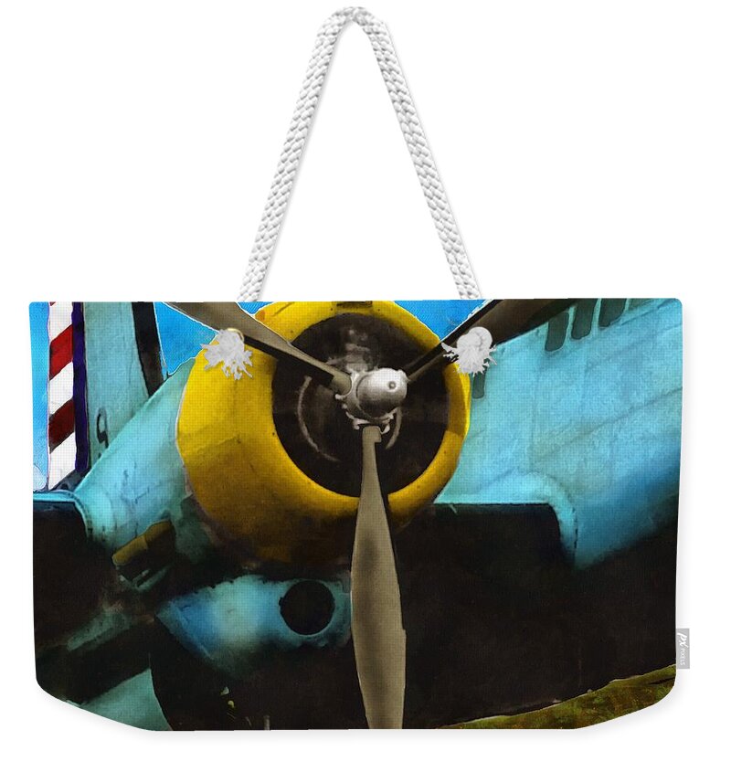 Propeller Weekender Tote Bag featuring the mixed media Dragon at Rest by Christopher Reed
