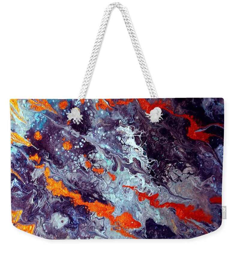 Dragon Weekender Tote Bag featuring the painting Dragon Nebula by Vallee Johnson
