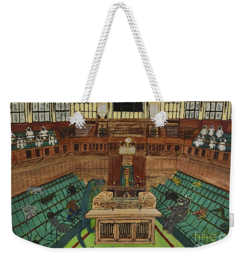 Parliament Weekender Tote Bag featuring the painting Drain the Swamp by David Westwood