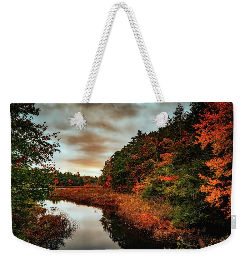 Foliage Weekender Tote Bag featuring the photograph Dramatic Autumn landscape b by Lilia S