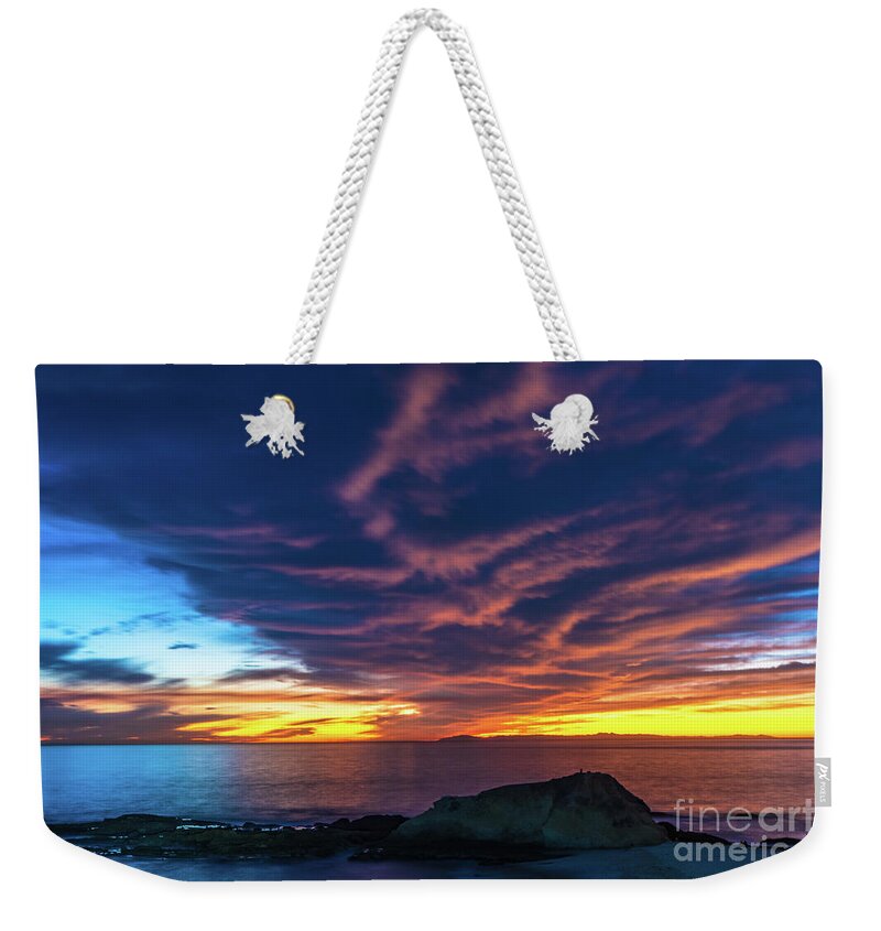 Dramatic Weekender Tote Bag featuring the photograph Dramatic Laguna Beach Sunset by Abigail Diane Photography