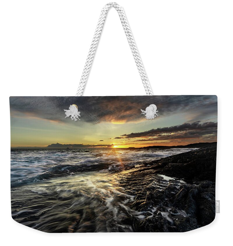 Hawaii Weekender Tote Bag featuring the photograph Dramatic Sunset by Christopher Johnson