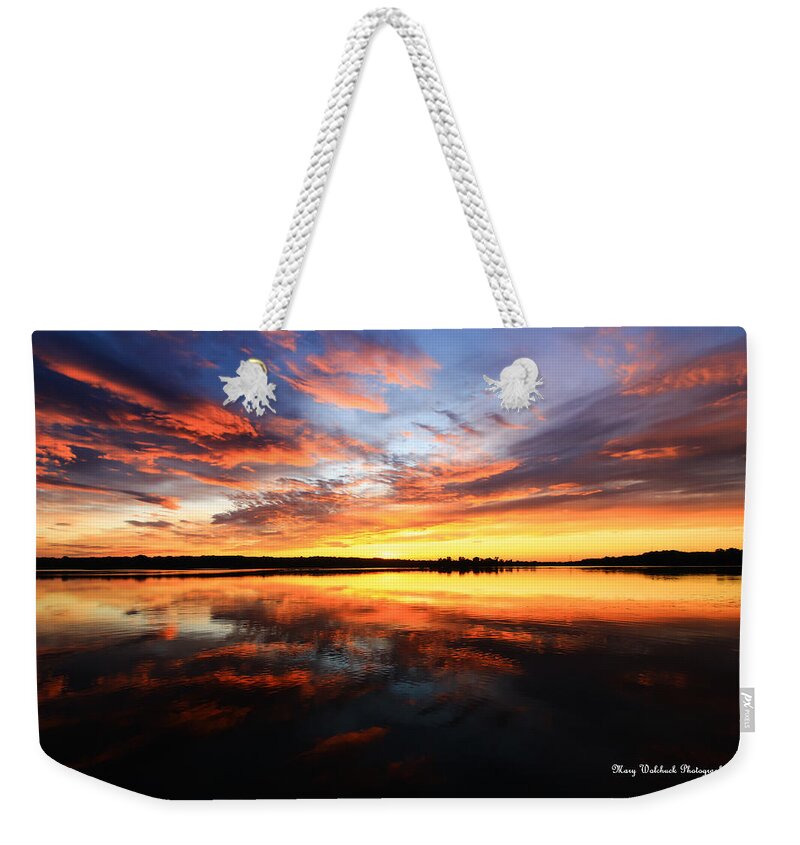 Sunset Weekender Tote Bag featuring the photograph Dramatic Sunset by Mary Walchuck