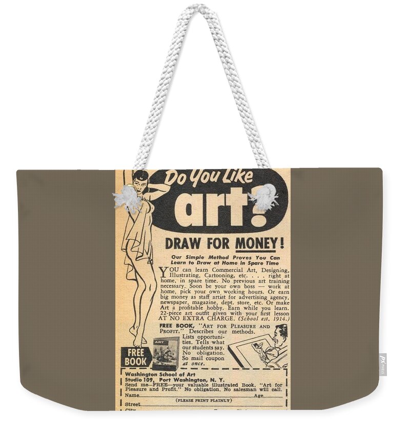 Americana Weekender Tote Bag featuring the digital art Draw For Money by Kim Kent