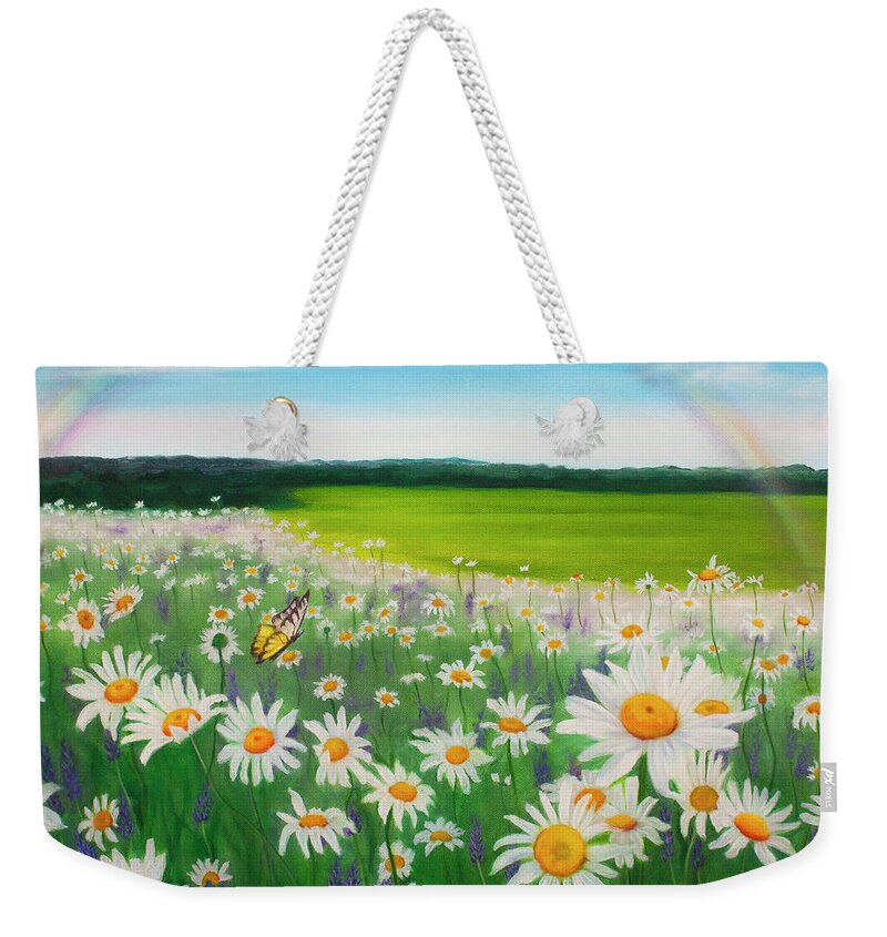 Daisy Field Weekender Tote Bag featuring the painting Dream Again by Jeanette Sthamann