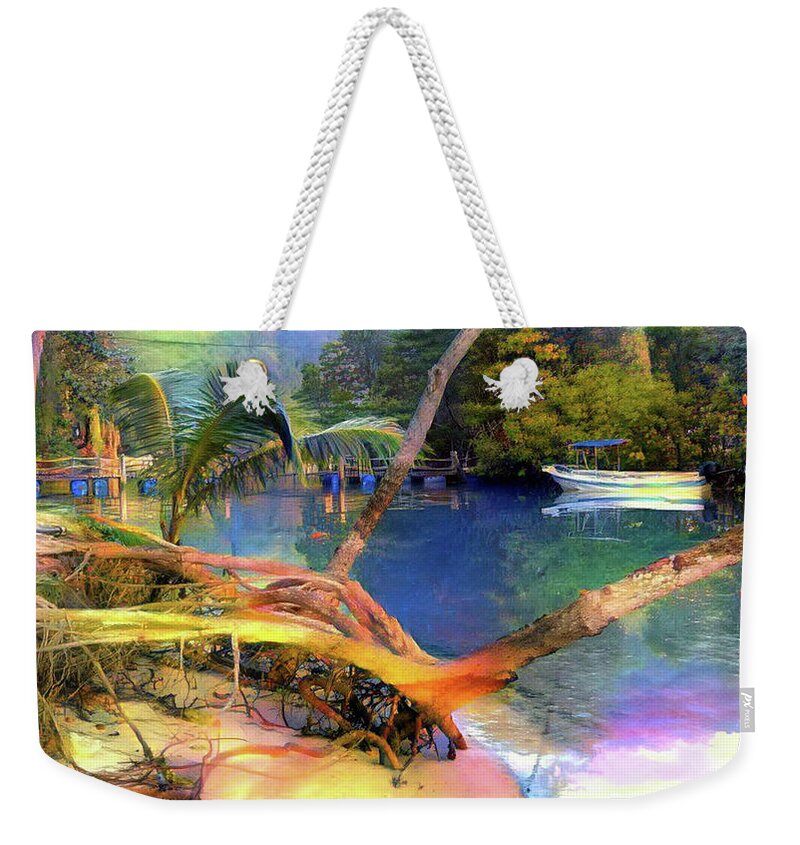 Boat Weekender Tote Bag featuring the digital art Dream of Koh Chang, Thailand by Jeremy Holton