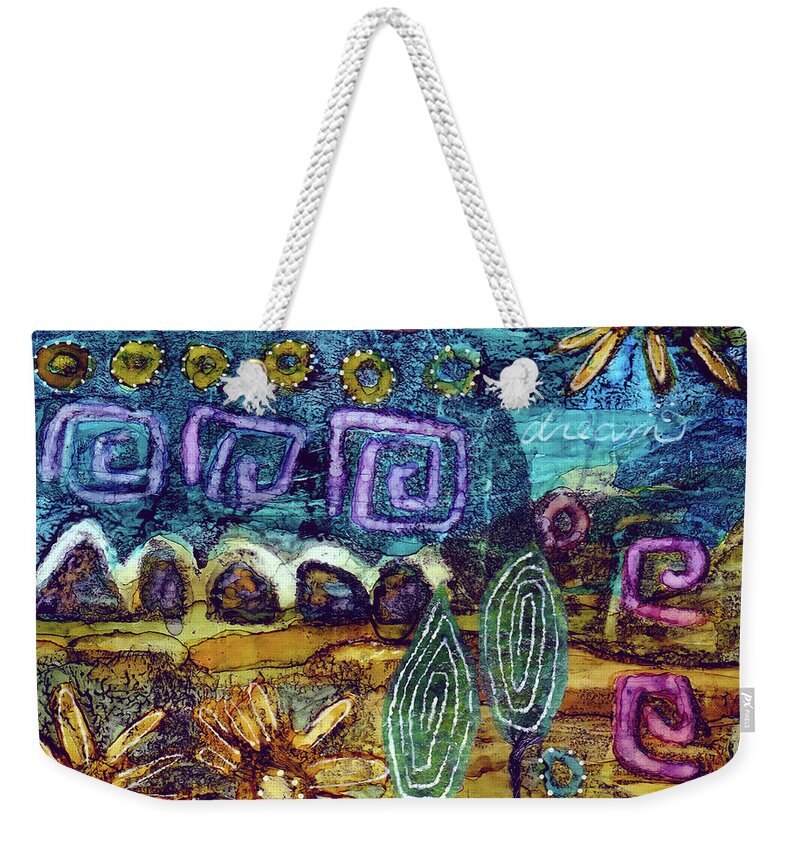 Abstract Weekender Tote Bag featuring the painting Dream by Winona's Sunshyne