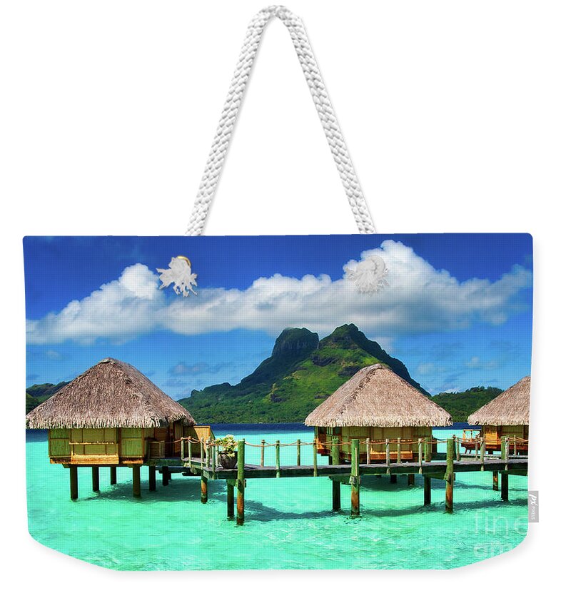 Black Pearl Beach Resort Weekender Tote Bag featuring the photograph Dreaming Of Bora Bora by Doug Sturgess