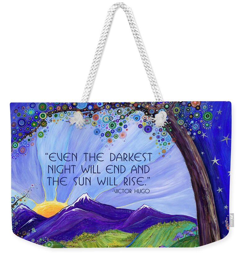 Dreaming Tree Weekender Tote Bag featuring the digital art Dreaming Tree with Quote by Tanielle Childers