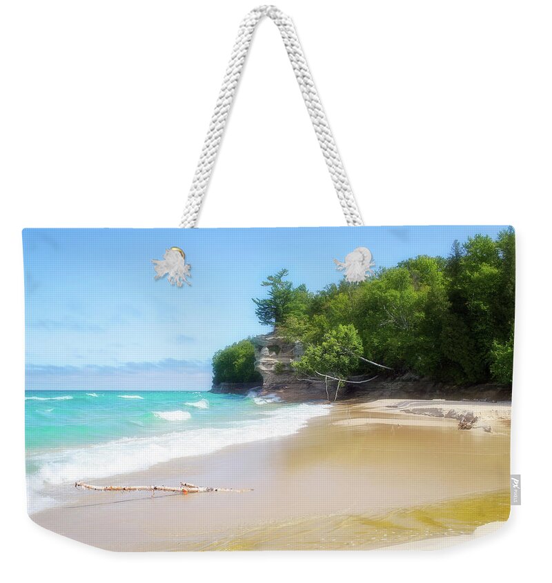 Day Weekender Tote Bag featuring the photograph Chapel Beach on Lake Superior by Robert Carter