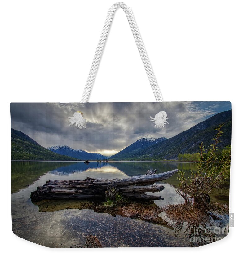 Lake Weekender Tote Bag featuring the photograph Driftwood by Thomas Nay
