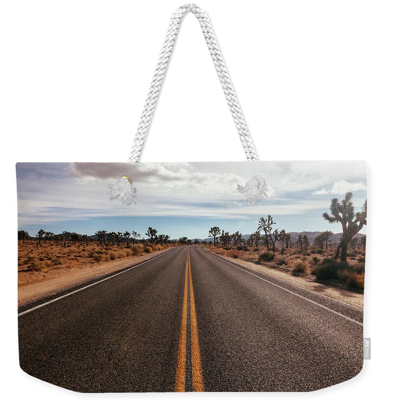 Joshua Tree Weekender Tote Bag featuring the photograph Drive Through Joshua Tree National Park by Laura Tucker