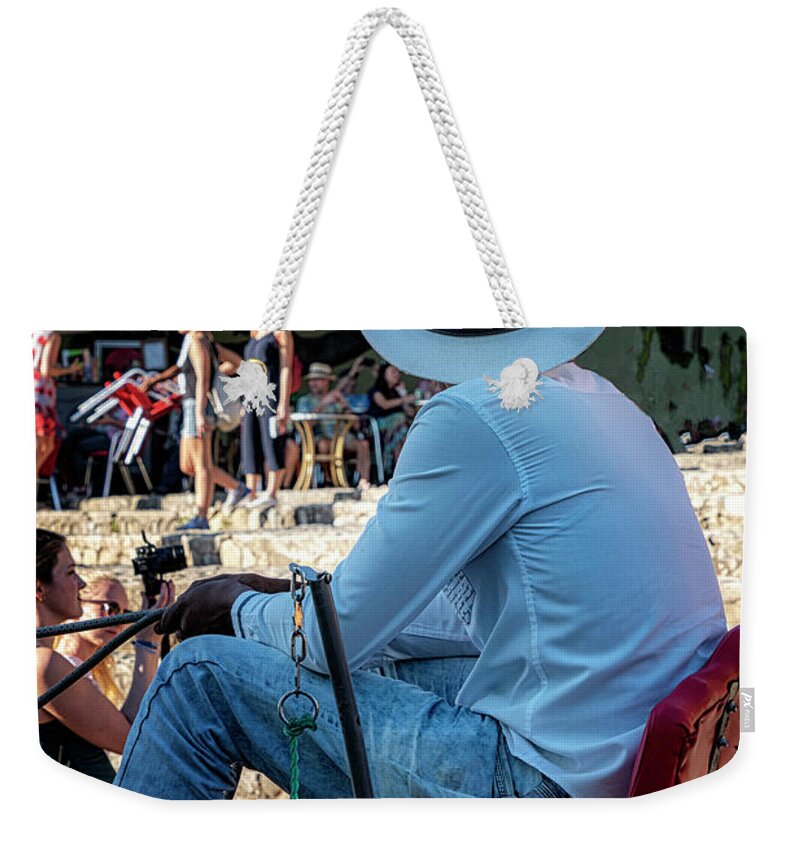 Havana Cuba Weekender Tote Bag featuring the photograph Driver Waiting by Tom Singleton