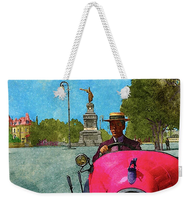 Mexico City Weekender Tote Bag featuring the digital art Driving in Mexico City by Marisol VB