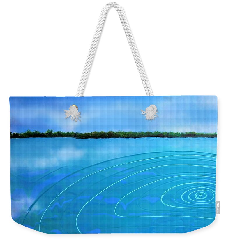 Water View Weekender Tote Bag featuring the painting Drop in the ocean by Joan Stratton