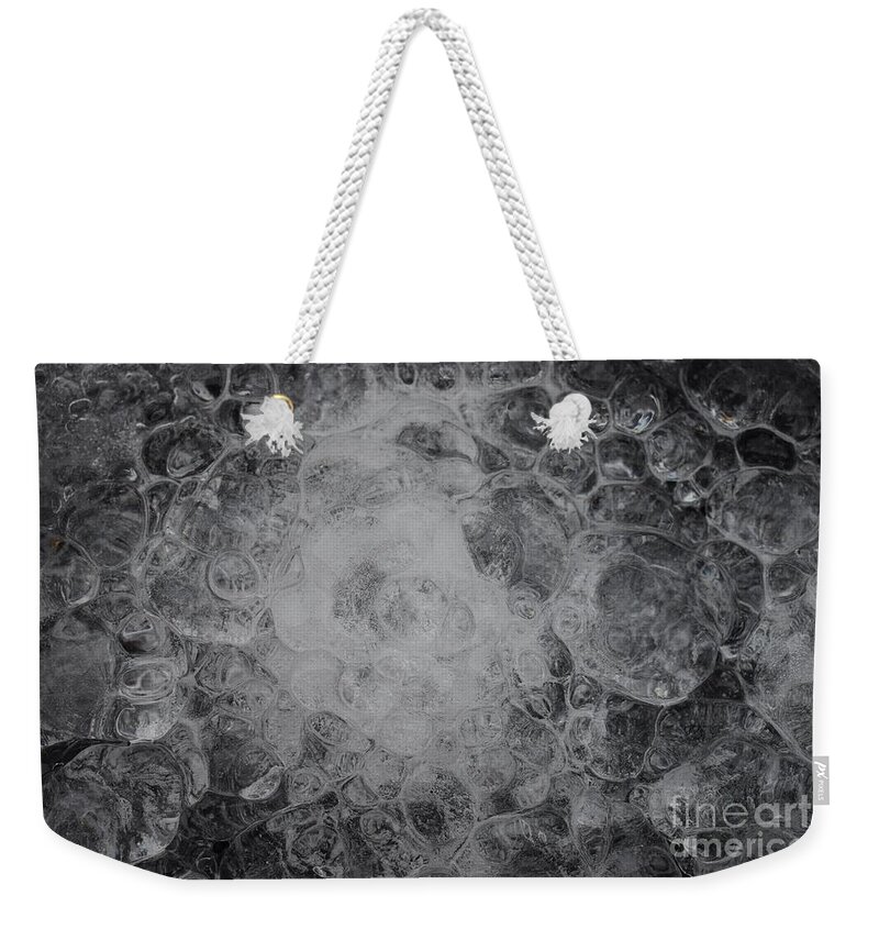 Ice Drops Weekender Tote Bag featuring the photograph Drops Of Ice by Stefania Caracciolo