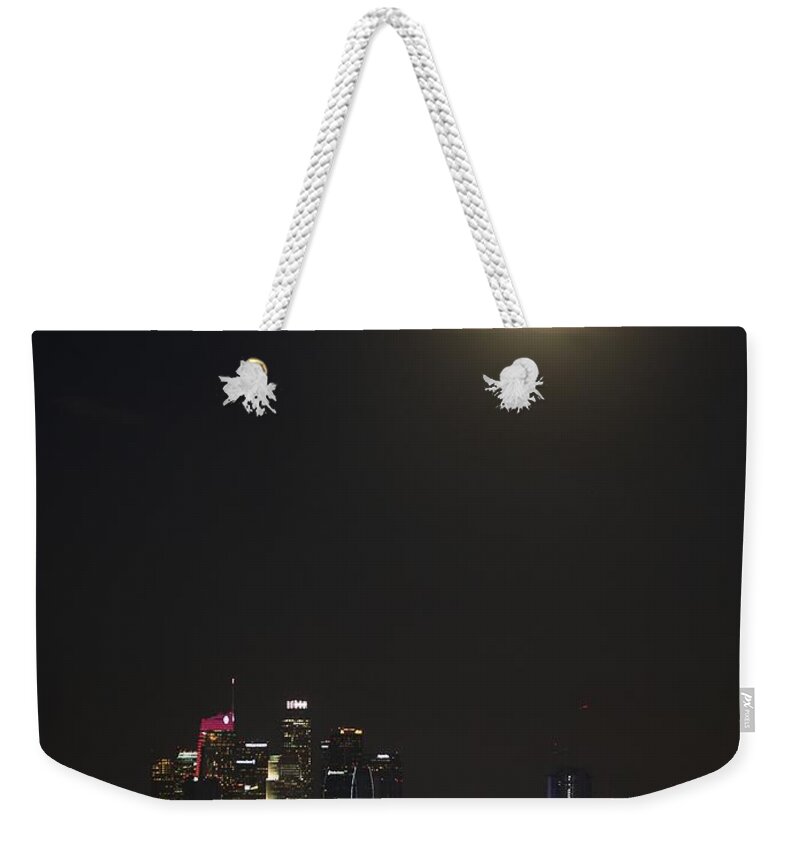 Moon Weekender Tote Bag featuring the photograph DTLA Moon 2 by Ross Kestin