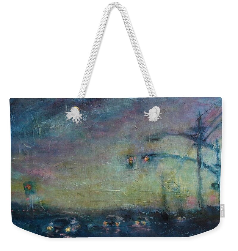 Night Scenes Weekender Tote Bag featuring the painting Dusk by Valerie Greene