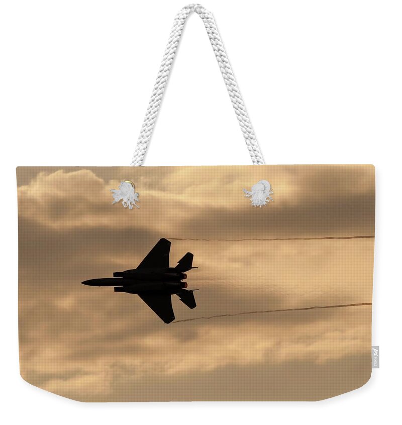 Aviation Weekender Tote Bag featuring the photograph Eagle Sunset by Liza Eckardt