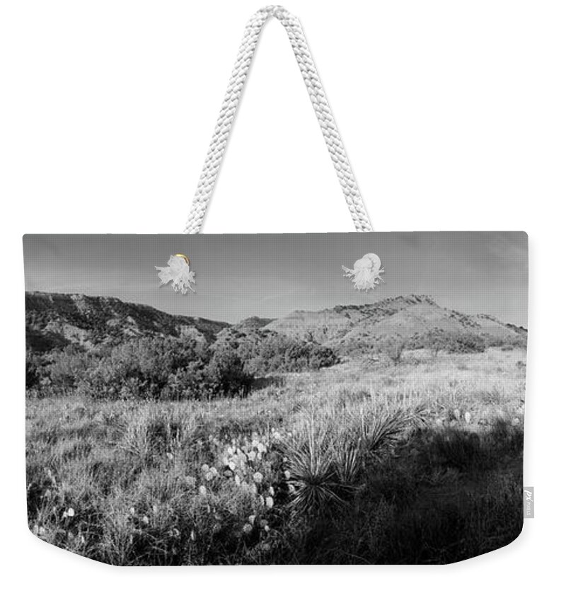 Richard E. Porter Weekender Tote Bag featuring the photograph Early Morning Hike, Sunflower Trail, Palo Duro Canyon State Park, Texas by Richard Porter