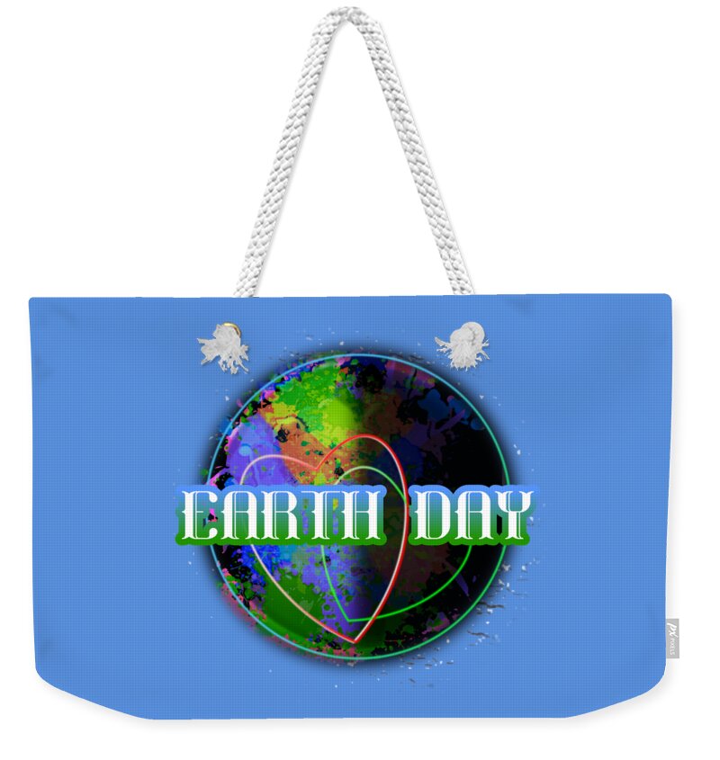 Earth Day Weekender Tote Bag featuring the digital art Earth Day April 22 Holidays Remembrances by Delynn Addams