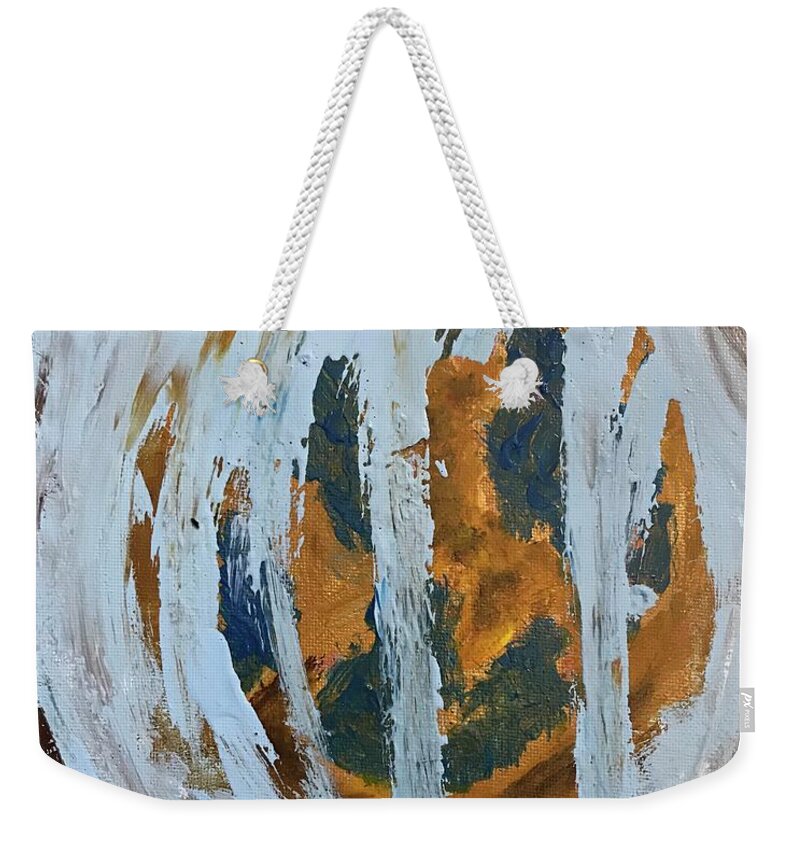 Earth Weekender Tote Bag featuring the painting Earth Finally in Light by Medge Jaspan