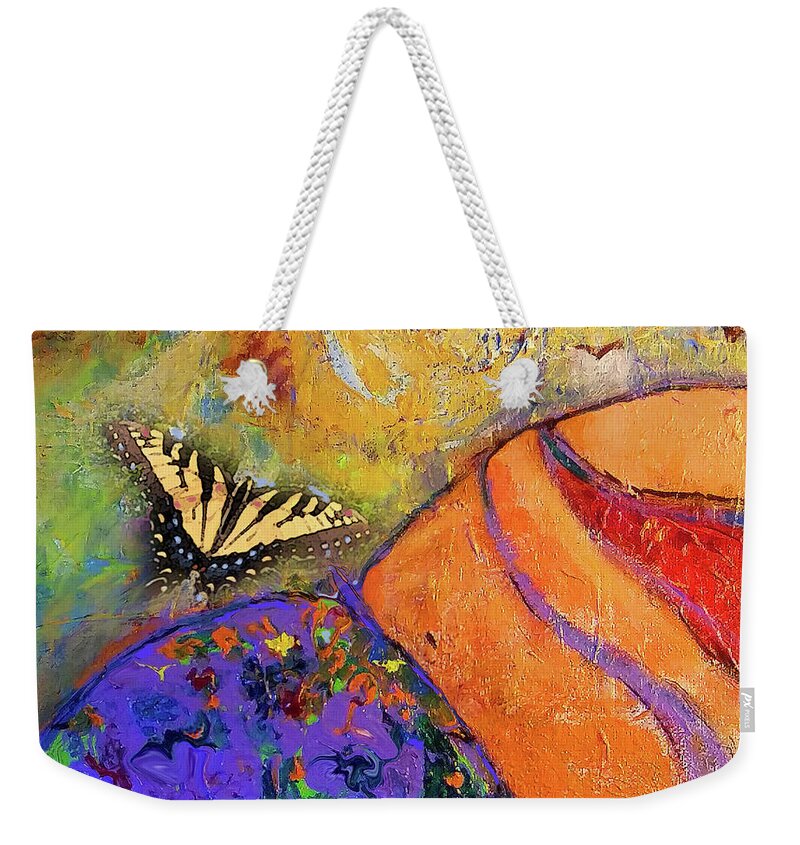 Butterflies Weekender Tote Bag featuring the mixed media EARTHWINGS No.1 by Zsanan Studio