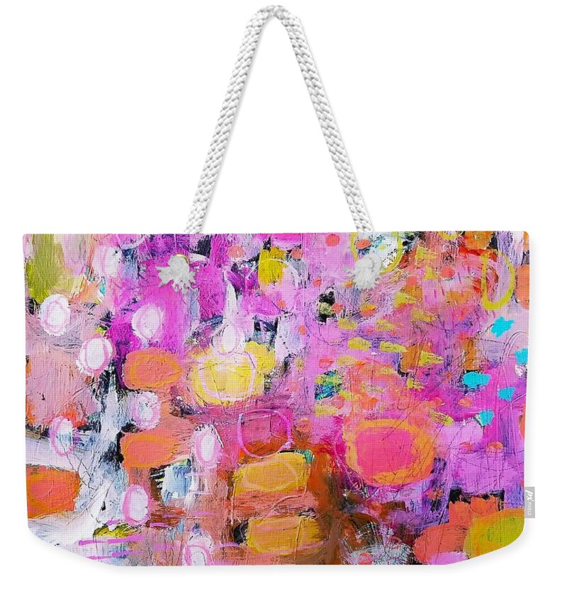  Weekender Tote Bag featuring the painting Easing into Sunday Morning by Betty Franks